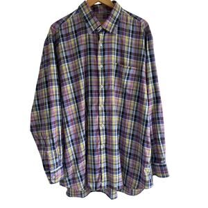 Robert Talbott Carmel Men’s Size 2XL 100% Cotton Plaid Button Up Shirt‎